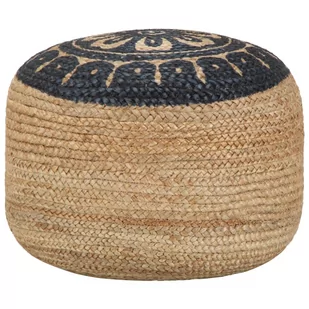 vidaXL vidaXL Ręcznie robiony puf, niebieski, 45 x 30 cm, juta - Pufy i podnóżki - miniaturka - grafika 1