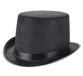 Dodatki do strojów karnawałowych - GoDan Cylinder filcowy, czarny - miniaturka - grafika 1