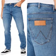 Spodnie męskie - Wrangler GREENSBORO New Favorite PROSTE BLUE DżINS W46 L36 - miniaturka - grafika 1