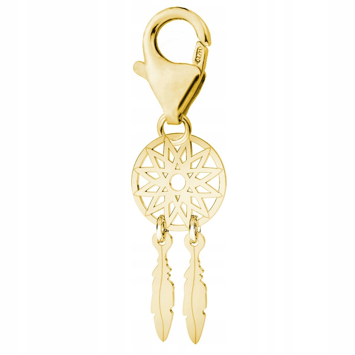 Zawieszka złota wisząca Łapacz Snów srebro 925
