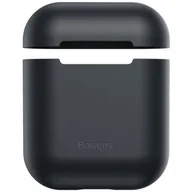 Akcesoria do słuchawek - Baseus Baseus Super Thin | Etui silikonowe case pokrowiec na słuchawki AirPods 2gen / 1gen | czarny WIAPPOD-BZ01 - miniaturka - grafika 1