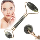 Akcesoria medycyny naturalnej - Wałek jadeitowy do masażu twarzy, szyi i dekoltu - roller z dwiema głowicami - poprawa wyglądu skóry, działanie przeciwzmarszczkowe (24366) - miniaturka - grafika 1