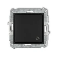 Gniazdka elektryczne - Mechanizm łącznika zwierny światło czarny mat 12MWP-5 Karlik Mini - miniaturka - grafika 1