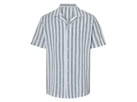 Koszule męskie - LIVERGY® Koszula męska z lnem i bawełną (Zielony/biały, XL (43/44)) - miniaturka - grafika 1