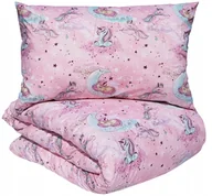 Pościel dla dzieci - Pościel jednorożece konie kucyki pony 160x200 bawełniana dla dziecka różowa - miniaturka - grafika 1