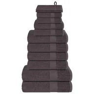 Ręczniki - vidaXL 12-cz. zestaw ręczników, antracyt, 360 g/m², bawełna 100% - miniaturka - grafika 1
