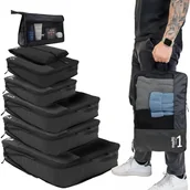 Akcesoria podróżnicze - Organizer podróżny kompresyjny 7w1 OP001 czarny - miniaturka - grafika 1