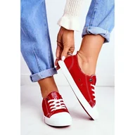 Trampki damskie - Czerwone trampki damskie Big Star FF274089 - ButyModne - miniaturka - grafika 1