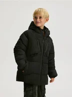 Kurtki i płaszcze dla chłopców - Reserved - Ocieplana kurtka z kapturem - czarny - miniaturka - grafika 1