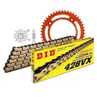 Części motocyklowe - Zestaw łańcuchów DID Alu 428VX / 120 zamek nitowy pomarańczowy do KTM SX 85 ccm rok prod. 2003-2017 - miniaturka - grafika 1