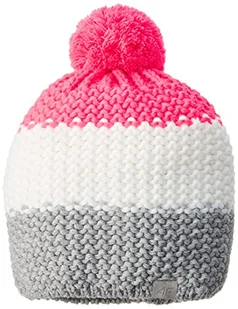 4F Dziewczęca dziewczęca czapka Jcad006, różowy, rozmiar uniwersalny, różowy (Hot Pink), jeden rozmiar - Czapki damskie - miniaturka - grafika 1