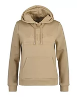 Bluzy damskie - GANT Damska bluza z kapturem Reg Tonal Shield, khaki (Dark Khaki), M - miniaturka - grafika 1
