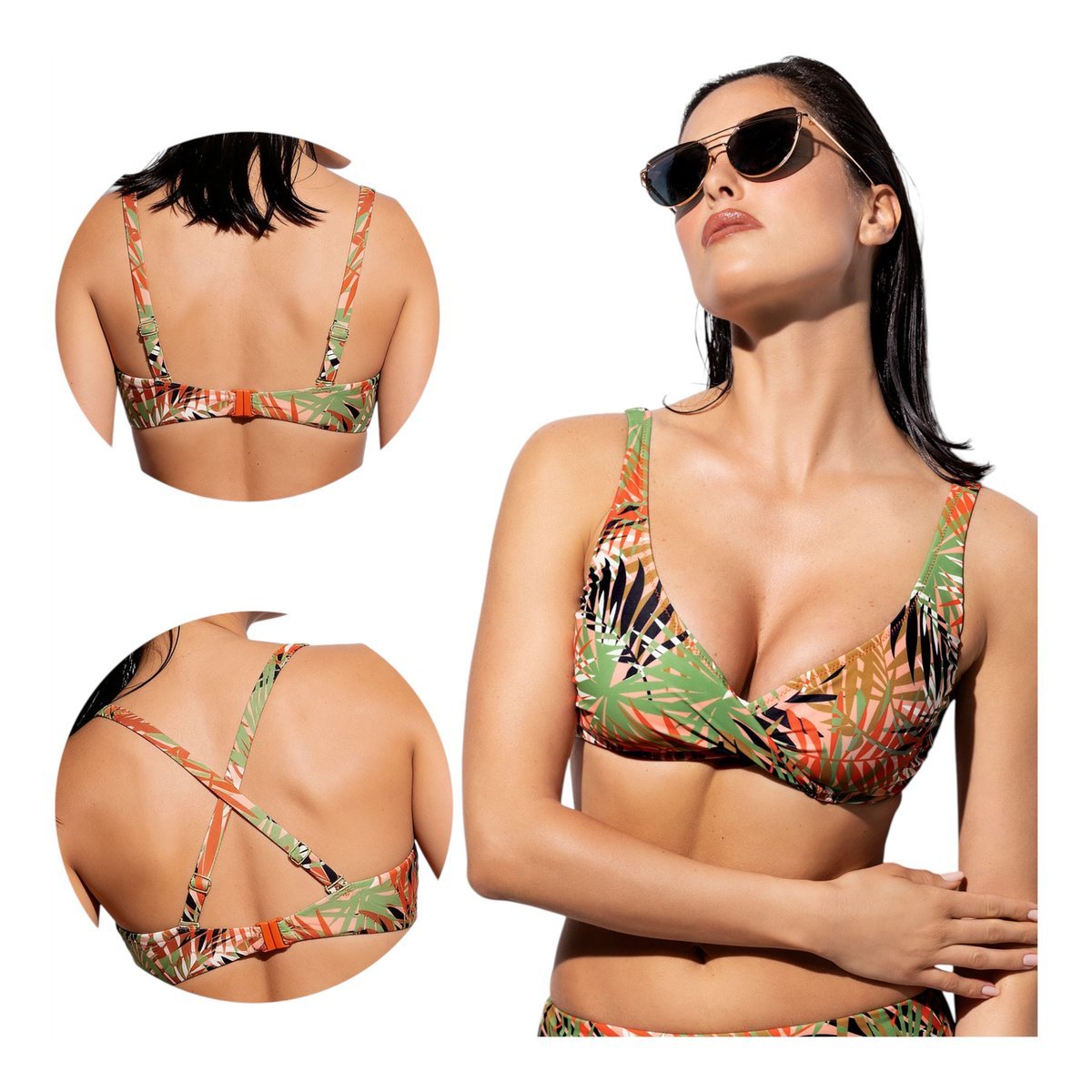 Góra od bikini biustonosz stroju kąpielowego usztywniany Verde Veronica 80C