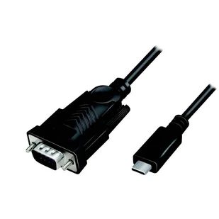 LogiLink AU0051A adapter kablowy 1,2 m USB C VGA (D-Sub) Czarny - Adaptery i przejściówki - miniaturka - grafika 1