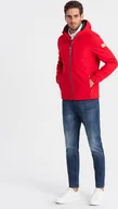 Kurtki męskie - Kurtka męska Ombre Męska kurtka z polarowym środkiem SOFTSHELL- czerwony V6 OM-JANP-0137 S - miniaturka - grafika 1
