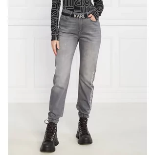 Spodnie damskie - Karl Lagerfeld Jeansy rhinestone logo jeans | Straight fit - grafika 1