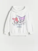 Bluzki dla dziewczynek - Reserved - Bluza z kapturem Kuromi - złamana biel - miniaturka - grafika 1