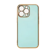 Etui i futerały do telefonów - Etui Lighting Colour Etui ochronne z osłoną aparatu Ramka ochronna kompatybilna z iPhone 13 Pro Miętowo-zielono-złoty - miniaturka - grafika 1