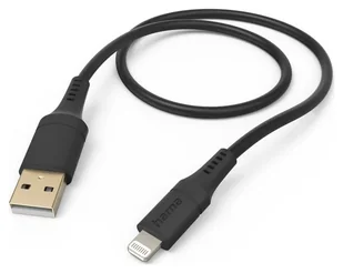 Hama Flexible, USB-A - Lightning, 1,5m, silikon, czarny - Kable USB - miniaturka - grafika 1