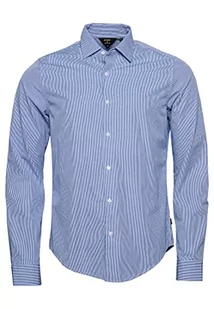 Superdry Studios Micro Textured Shirt Bluza męska, Cobalt Micro Gingham, 3XL - Bluzy męskie - miniaturka - grafika 1