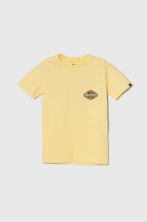 Koszulki dla chłopców - Quiksilver t-shirt bawełniany dziecięcy RAINMAKERYTH kolor żółty z nadrukiem - grafika 1