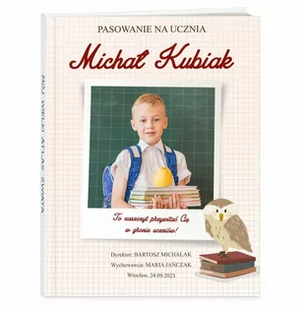 Atlas geograficzny z Twoim zdjęciem dla chłopca na pasowanie na ucznia - Atlasy i mapy - miniaturka - grafika 1