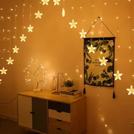 Oświetlenie świąteczne - Kurtyna świetlna LED lampki choinkowe gwiazdy XXL - miniaturka - grafika 1