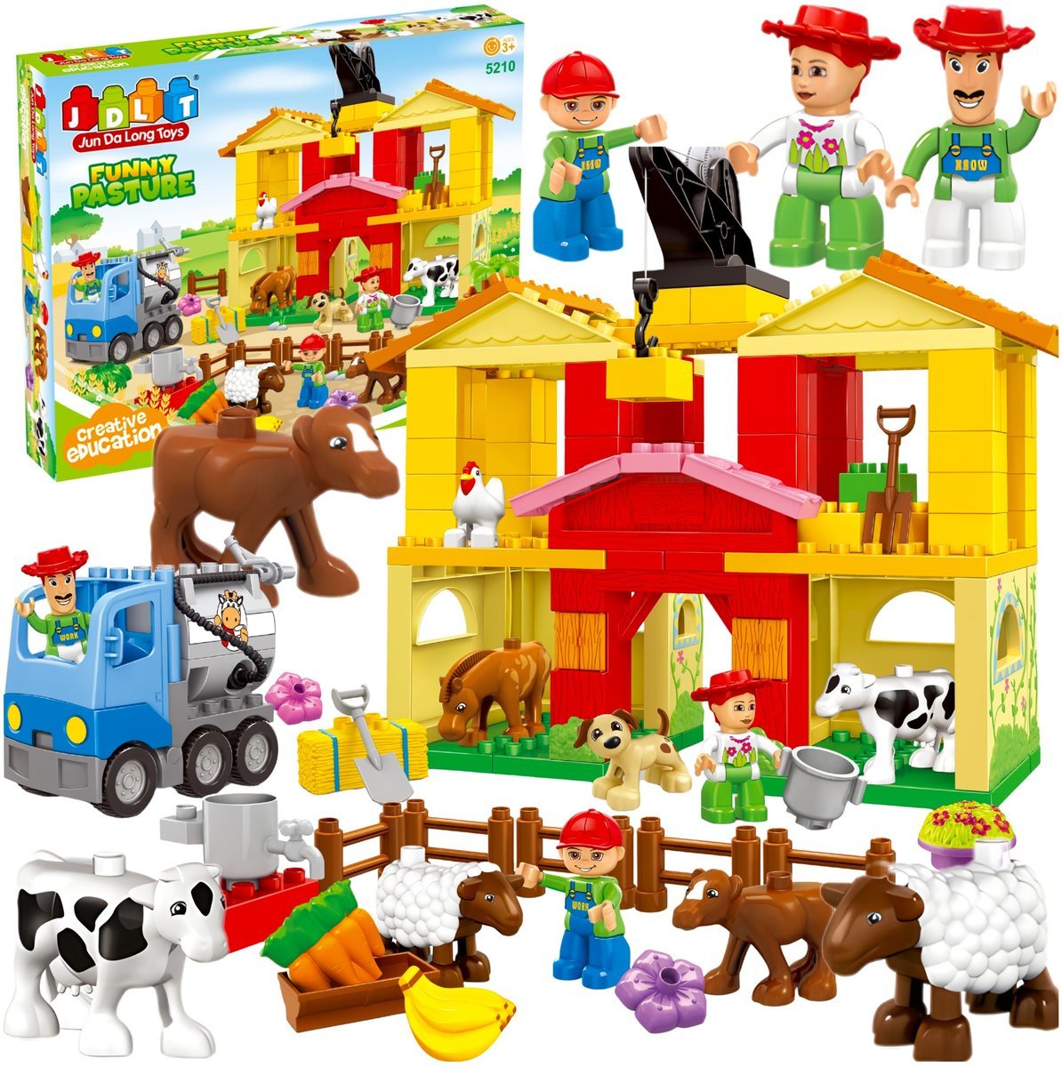 KLOCKI KONSTRUKCYJNE FARMA EDUKACYJNA DOMEK FARMERA 126 EL. PREZENT DZIECI