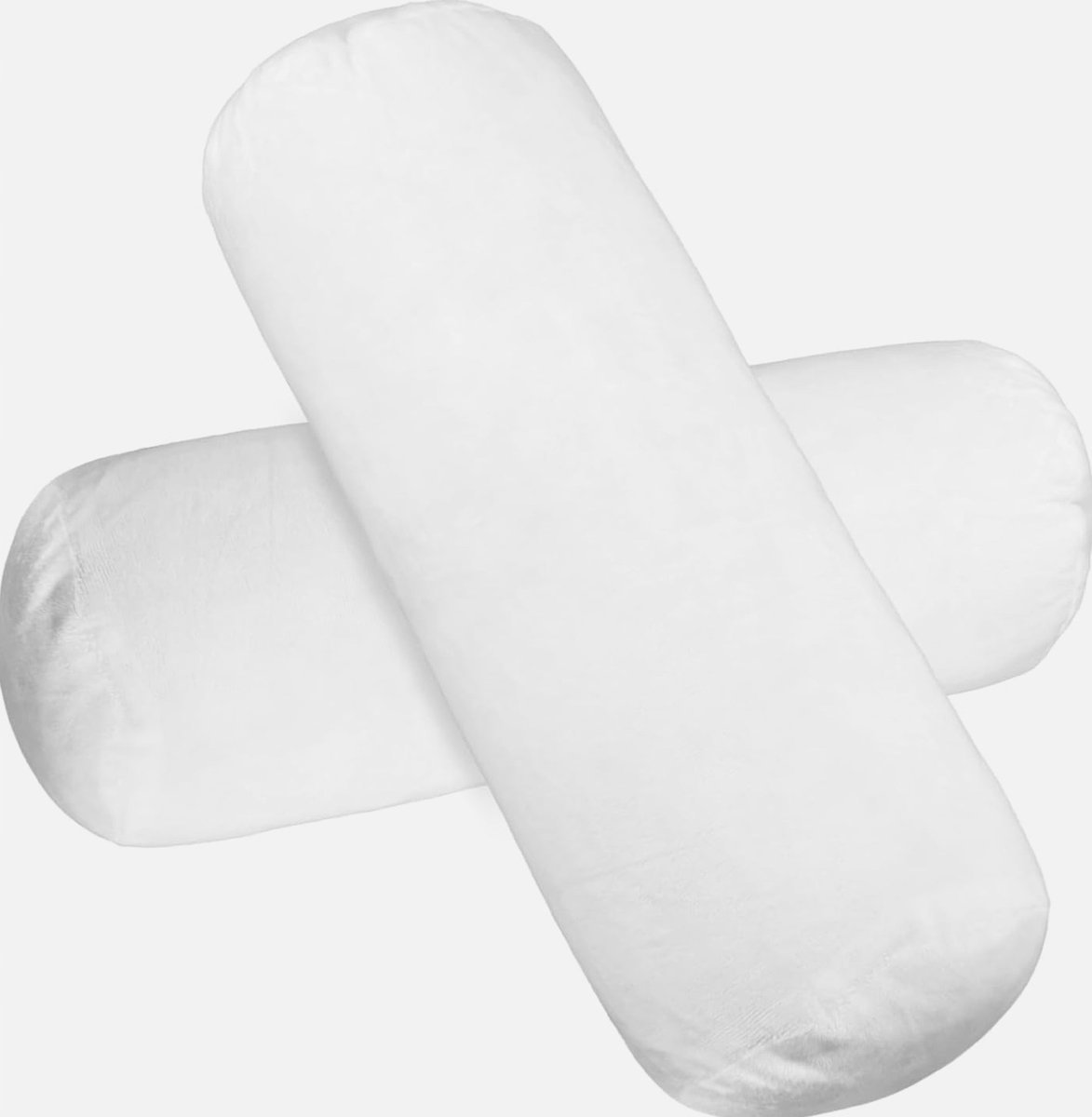 POSZEWKI NA PODUSZKI DŁUGIE 2 SZTUKI 40X15CM BIAŁE WALEC AKSAMITNE