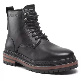 Botki damskie - Pepe Jeans Trapery Martin Boot PMS50205 Black 999 - grafika 1