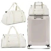 Torby podróżne - Torba Podróżna Bagaż Podręczny Fitness Siłowniana Ecru 30 L - miniaturka - grafika 1