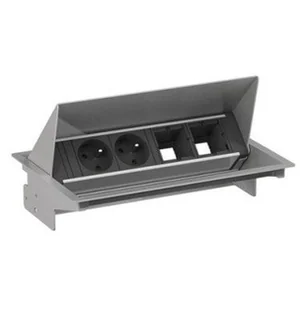 BACHMANN CONEO Set 2xUTE 2xCM 0.2m GST18 białe aluminium - Gniazdka elektryczne - miniaturka - grafika 1