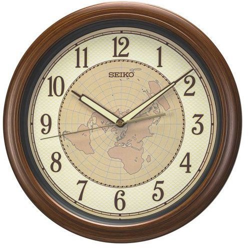 Seiko Zegar ścienny SEIKO QXA825B 32 cm luminescencyjna tarcza kontynenty .