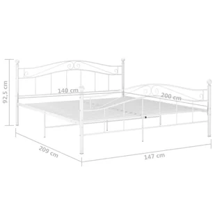 Lumarko Rama łóżka, biała, metalowa, 140 x 200 cm - Łóżka - miniaturka - grafika 9