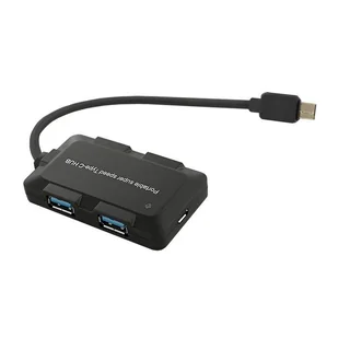 Qoltec HUB USB 3.1 typC męski | 4 Porty USB 3.0 A żeński 50502 - Kable komputerowe i do monitorów - miniaturka - grafika 3