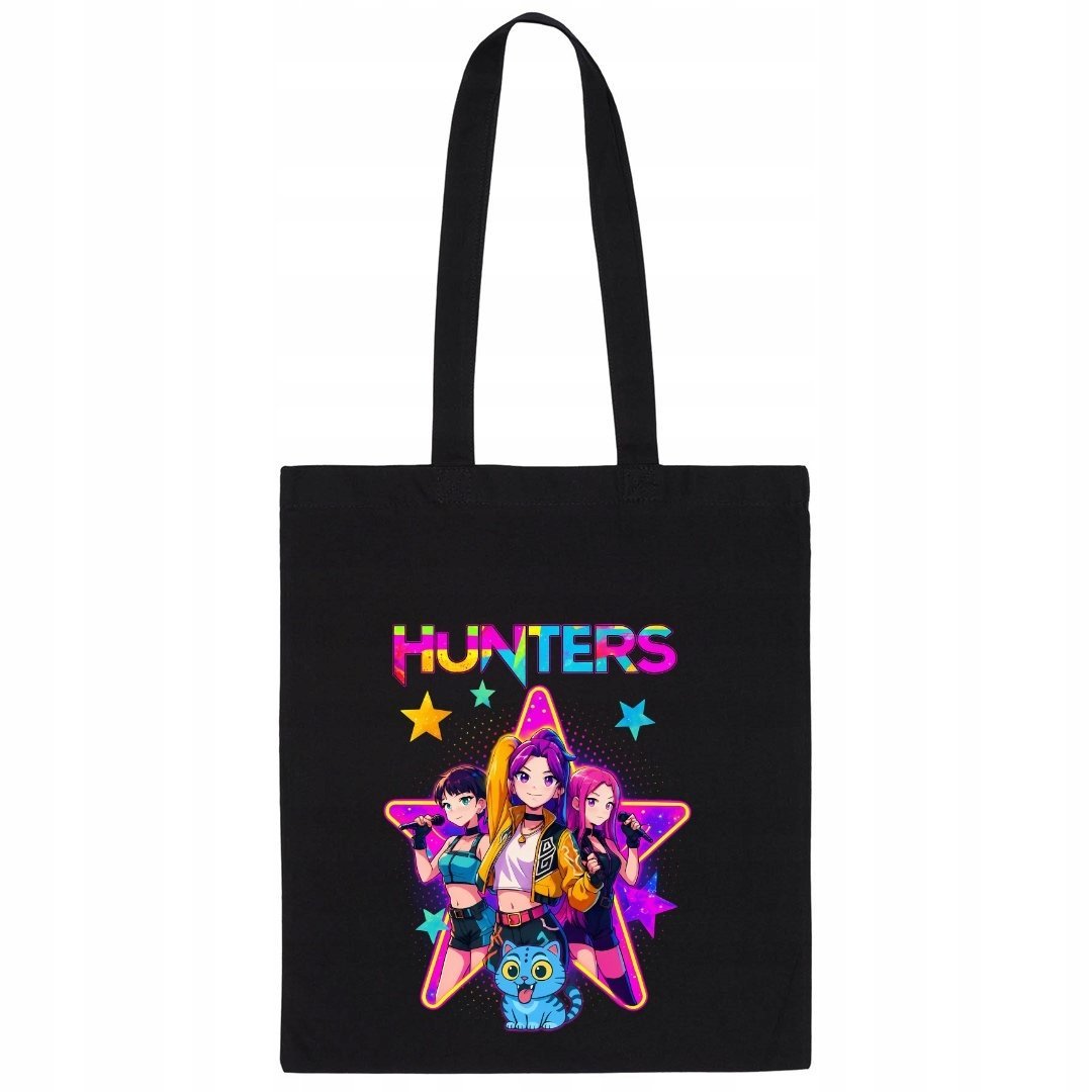 HUNTRIX DEMON HUNTERS TORBA CZARNA SHOPERKA NA RAMIĘ BAWEŁNIANA GRUBA
