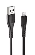 Kable komputerowe i do monitorów - BOROFONE Borofone kabel USB do Lightning 1m czarny BFO-BX37-L-B - miniaturka - grafika 1