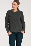 Bluzy damskie - Bluza sweterkowa - sweter z wełną - sweter szary M1044 rozmiar XS - miniaturka - grafika 1