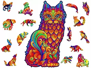 Puzzle Drewniane Premium 3D Układanka Dla Dorosłych Kot L Zwierzęta Adawoo - Idealne Na Prezent Na Święta, Urodziny, Imieniny, Walentynki - Puzzle - miniaturka - grafika 1