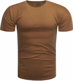 Koszulki męskie - Koszulka męska t-shirt gładki camel Recea - grafika 1
