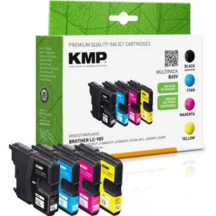 Zestaw tuszów KMP do Brother LC-985VALBP Czarny 6.2 ml, Błękitny 4.6 ml, Purpurowy 4.5 ml, Żółty 4.4 ml 1523,4005 - Tusze zamienniki - miniaturka - grafika 1