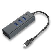 Huby USB - i-Tec USB-C Metal 3-portowy HUB z adapterem Gigabit Ethernet C31METALG3HUB - miniaturka - grafika 1