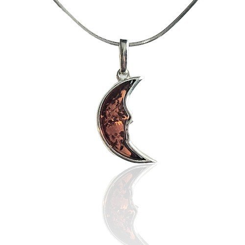 ankabizuteria.pl Srebrna zawieszka z koniakowym bursztynem UŚMIECH KS