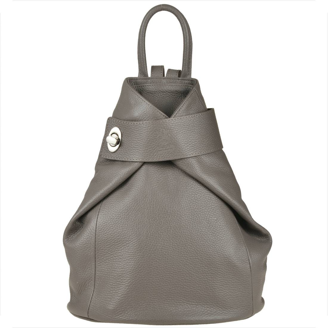 Zgrabny szary akacja plecak skórzany VERA PELLE