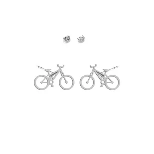 Srebrne Kolczyki Rower - Kolczyki - miniaturka - grafika 1