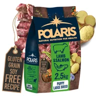 Sucha karma dla psów - Bezzbożowa sucha karma z jagnięciną i łososiem dla szczeniąt dużych ras Polaris 2,5 kg - miniaturka - grafika 1
