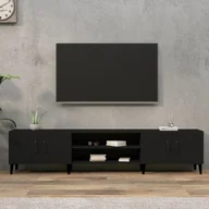 Szafki RTV - vidaXL Szafka pod TV, czarna, 180x31,5x40 cm, materiał drewnopochodny - miniaturka - grafika 1