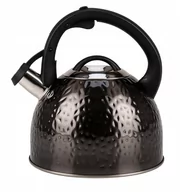 Czajniki na gaz - CZAJNIK STALOWY na GAZ 3l CZARNY z GWIZDKIEM INDUKCJA GAZ DUŻY Karl Hausmann - miniaturka - grafika 1