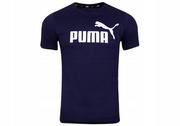 Koszulki męskie - Puma Koszulka Męska T-Shirt Ess Logo Tee Navy 586666 06 S - miniaturka - grafika 1