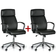 Fotele i krzesła biurowe - B2B Partner Krzesło biurowe HOLT 1+1 GRATIS, czarne 907015 - miniaturka - grafika 1